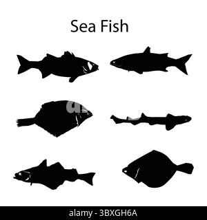 Fish Illustration vector-based drawing and shapes Stock Vector