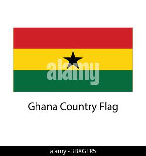 Ghana Country Flag hand drawing illustration vector-based drawing Stock Vector