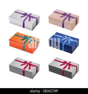 Gift Box Illustration vector-based drawing on white background Vol 02 Stock Vector