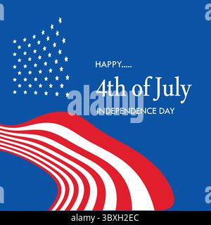 Happy 4th of July American Independence Day illustration vector based Stock Vector