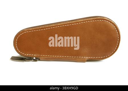 Leather case for keys on a white background Stock Photo
