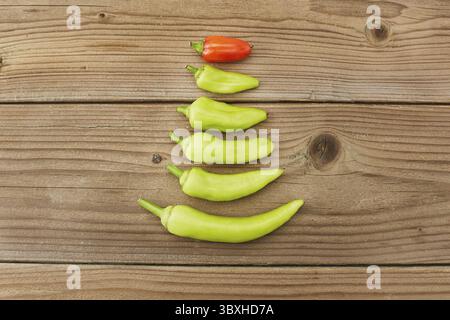 Abstract Christmas tree made out of pepper Stock Photo