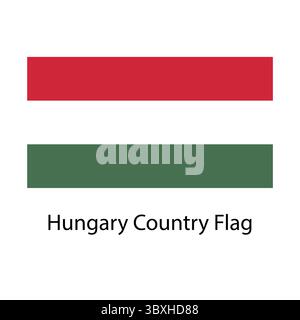 Hungary country flag hand drawing illustration vector-based drawing Stock Vector