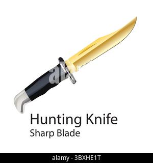 Hunting Knife Sharp Blade Illustration vector-based drawing Stock Vector