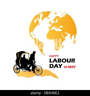 International Labor Day, Labour Day, 1st May Labour Day illustration vector-based drawing Vol 01 Stock Vector