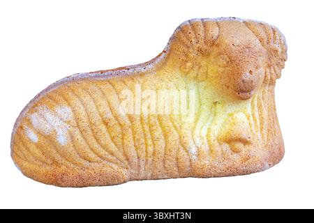 Easter lamb - sweet easter cake, isolated on white background, with clipping path Stock Photo
