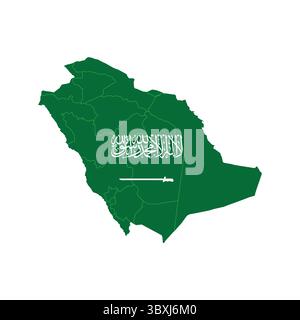 Kingdom of Saudi Arabia Map Illustration on white background Vol 01 Stock Vector