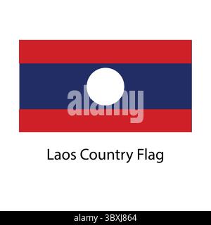 Laos Country Flag hand drawing illustration vector-based drawing Stock Vector