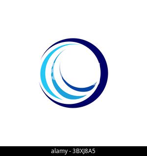global circle sphere wave elements logo symbol icon, abstract swirl vortex round logo symbol icon vector design Stock Vector