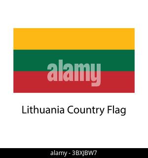 Lithuania Country Flag hand drawing illustration vector-based drawing Stock Vector