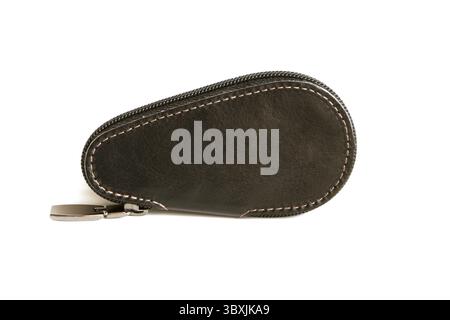 Leather case for keys on a white background Stock Photo