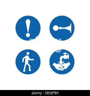 mandatory safety signs Icon illustration Vol 01 Stock Vector
