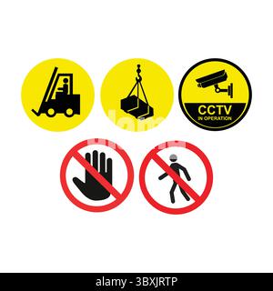 mandatory safety signs Icon illustration Vol 10 Stock Vector