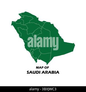 Map of Saudi Arabia Flag of Saudia Arabia illustration on white background Vol 01 Stock Vector