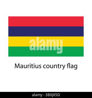 Mauritius country flag hand drawing illustration vector-based drawing Stock Vector