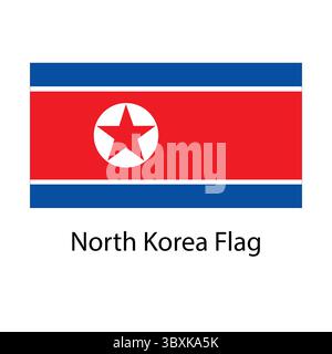North Korea Flag hand drawing illustration vector-based drawing Stock Vector