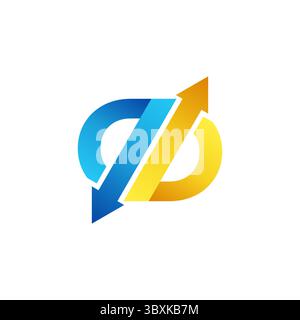 arrow exchange letter b logo symbol icon, arrows letter q abstract business logo vector design illustration Stock Vector