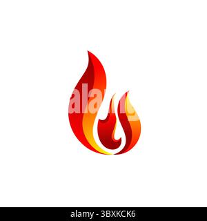 fire flame logo vector, hot fire symbol icon design template, modern sign flames logotype Stock Vector