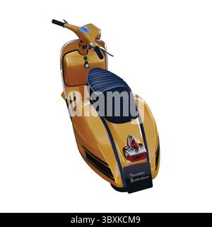 Old Scooter Illustration vector-based drawing on white background Vol 01 Stock Vector
