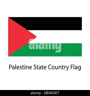 Palestine State Country Flag hand drawing illustration vector-based drawing Stock Vector