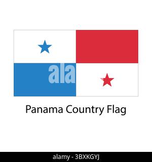 Panama Country Flag hand drawing illustration vector-based drawing Stock Vector