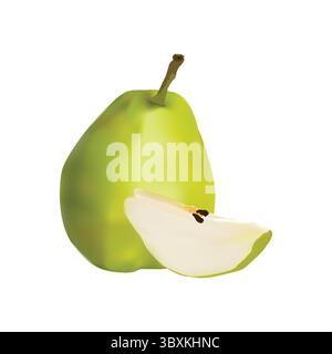 Pear Illustration High-Res Illustrations on white background Stock Vector