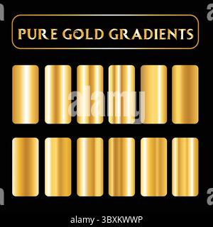 PURE GOLD GRADIENTS VOL 4 ILLUSTRATION VECTOR BASED EPS Stock Vector