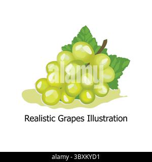 Realistic Grapes Illustration on white background Stock Vector