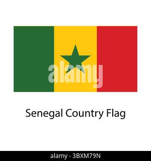 Senegal Country flag hand drawing illustration vector-based drawing Stock Vector