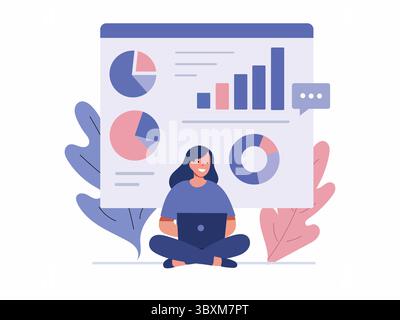 A man locks a large padlock next to computer servers, symbolizing secure data protection and cybersecurity measures. Stock Vector