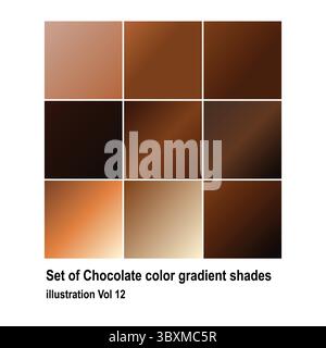 Set of Chocolate color gradient shades illustration Vol 12 Stock Vector