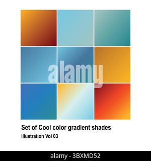 Set of Cool color gradient shades illustration Vol 03 Stock Vector