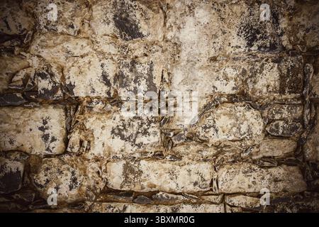 Dirty, scratched old brick wall, as background Stock Photo