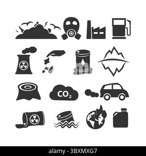 Set of Pollution Icon High-Res Illustrations vector-based drawing Vol 03 Stock Vector
