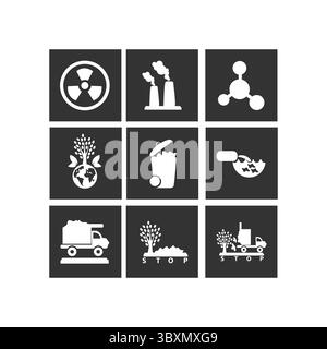 Set of Pollution Icon High-Res Illustrations vector-based drawing Vol 02 Stock Vector