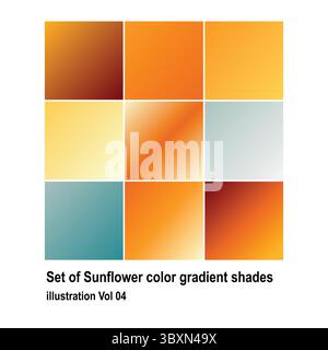 Set of Sunflower color gradient shades illustration Vol 04 Stock Vector