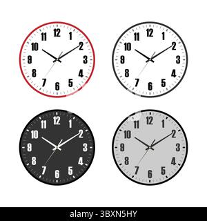 Set of Wall Clock Illustration hand drawing on white background Vol 02 Stock Vector