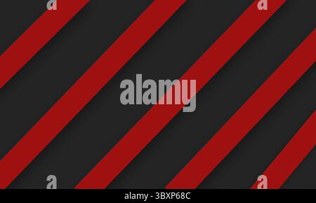 Black abstract background with red strips, ribbons. Mockup, template. illustration Stock Photo