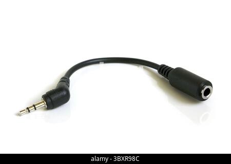 Adapter micro-jack to mini-jack on a white background Stock Photo