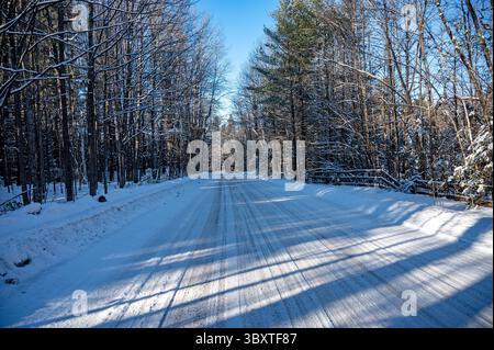 Snow covered landscape in winter Stock Photo