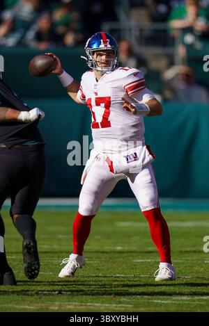Jakes Rocks Pa New York Giants quarterback Jake Haener (13) leaves the field after an ...