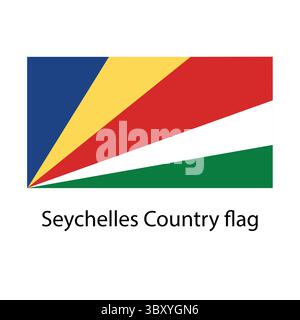 Seychelles Country flag hand drawing illustration vector-based drawing Stock Vector