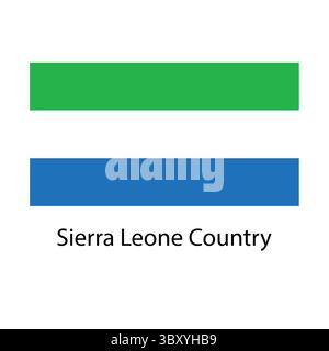 Sierra Leone Country flag hand drawing illustration vector-based drawing Stock Vector