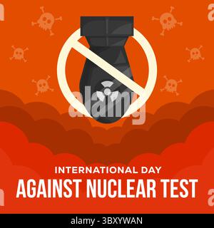 illustration International Day against Nuclear Tests Stock Vector