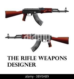 The rifle weapons designer Illustration on white background Vol 01 Stock Vector