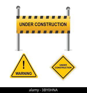 Under Construction Signs illustration Stock Vector
