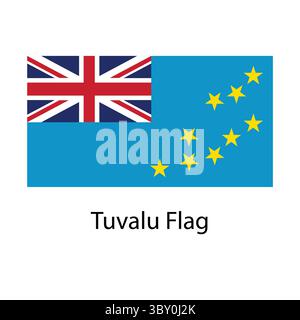 Tuvalu Flag hand drawing illustration vector-based drawing Stock Vector
