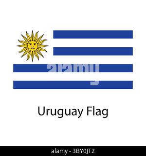 Uruguay Flag hand drawing illustration vector-based drawing Stock Vector