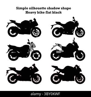 Vector simple silhouette shadow shape Heavy bike flat black emblem Stock Vector