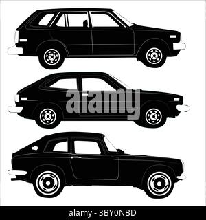 Vehicle car silhouette shape drawing Vol 01 Stock Vector